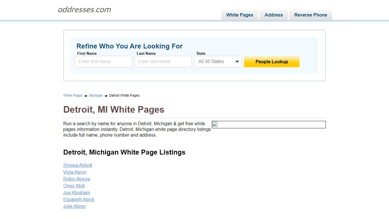 White Pages - Find People In | Addresses